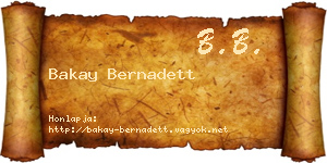 Bakay Bernadett névjegykártya