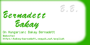 bernadett bakay business card